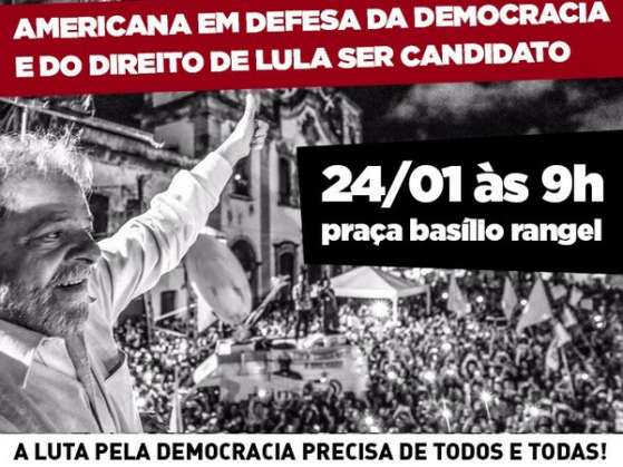 Ato pró Lula acontece na quarta no centro