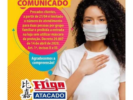 Higa vai exigir máscara e limitar ‘família’