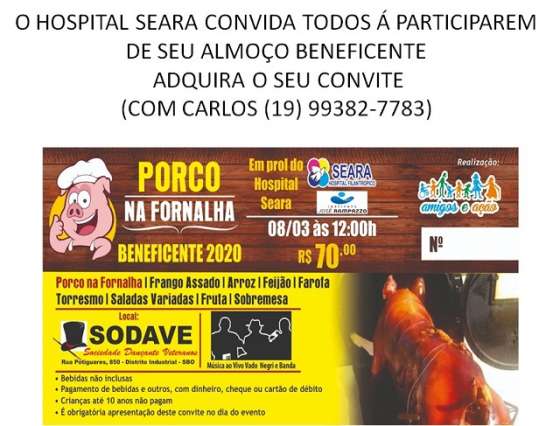 Hospital Seara realiza almoço beneficente