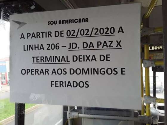 Linhas de ônibus deixam de operar a partir do dia 2