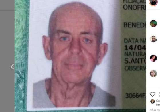 Sr José Roberto desaparecido na região