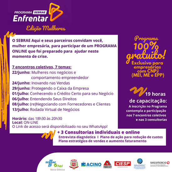 Sebrae capacita empresárias em Nova Odessa